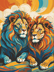 abstract lion walpaper