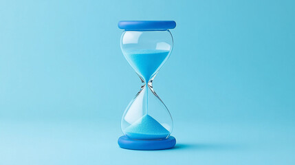 Sand flowing through the bulbs of an hourglass symbolizing the passage of time, transience, and the inevitable nature of change, capturing the essence of fleeting moments in life