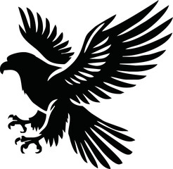 Eagle, silhouette of eagle, Eagle logo, icon, Logo, Vector graphic of eagle icon. Black and White Silhouette EPS10
