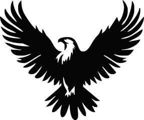 Fototapeta premium Eagle, silhouette of eagle, Eagle logo, icon, Logo, Vector graphic of eagle icon. Black and White Silhouette EPS10