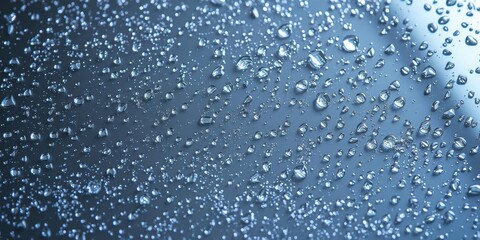 Glistening water droplets on a reflective surface, creating a mesmerizing shine, tranquil, wet
