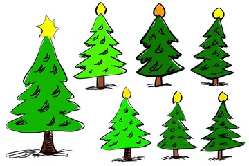 Obraz premium christmas tree set