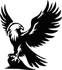 Fototapeta premium Eagle, silhouette of eagle, Eagle logo, icon, Logo, Vector graphic of eagle icon. Black and White Silhouette EPS10