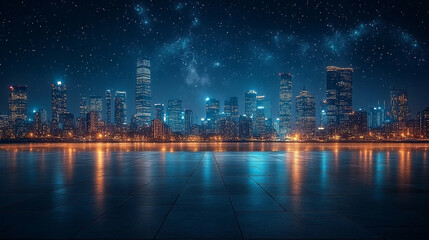 night circuit city background with vibrant neon lights, glowing lines, and futuristic cityscape, symbolizing technology, innovation, and digital connectivity in a modern urban environment