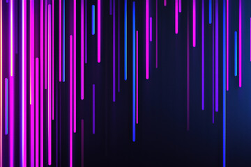 Vibrant neon lines on dark background create dynamic abstract pattern