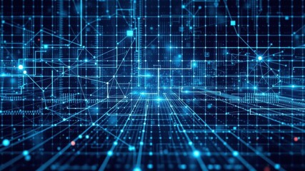 Abstract background with interconnected technology particles forming a mesh pattern, abstract, connection