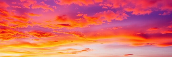 Fototapeta premium Abstract watercolor background with a stunning sunset sky in shades of orange and purple, vibrant, colorful