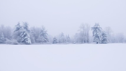 Beautiful winter landscape with untouched snow covering the ground and trees, creating a serene and peaceful scene, landscape, nature