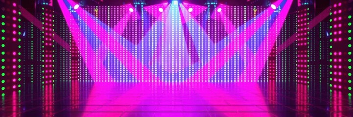 Obraz premium Blurred pink disco lights creating a mesmerizing matrix background, colorful, vibrant