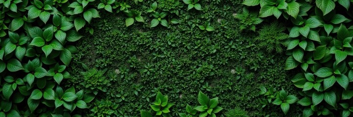 Fototapeta premium Close-up shot of a lush green foliage texture with intricate patterns and varying shades of green, freshness, lushness