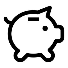 Obraz premium Piggy bank icon vector, line style illustration.