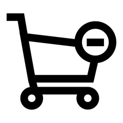 Shopping cart remove icon vector, line style illustration. © cute icon