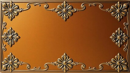 Obraz premium Metal brushed bronze wide textured plate with a sleek and modern design, polished, metalwork
