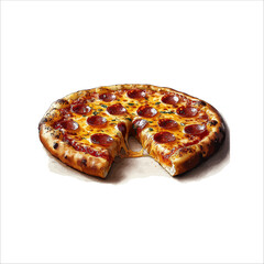 Pizza Vector illustration. Slice of pizza on a white background.