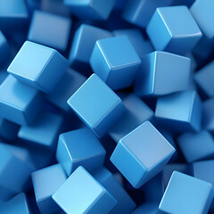 Obraz premium Blue Cubes 3D Illustration