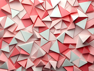 Obraz premium Pink and White 3D Triangular Abstract Background