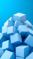 Obraz premium Blue Cube 3D Illustration