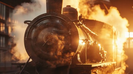 Steam Engine: This engine uses steam to generate power, historically used in locomotives, ships, and early industrial equipment, marking a major shift in technology and industry.
