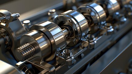 Fototapeta premium Free Piston Engine: A revolutionary engine that replaces the crankshaft with a free piston, converting combustion energy into mechanical energy with improved efficiency. 