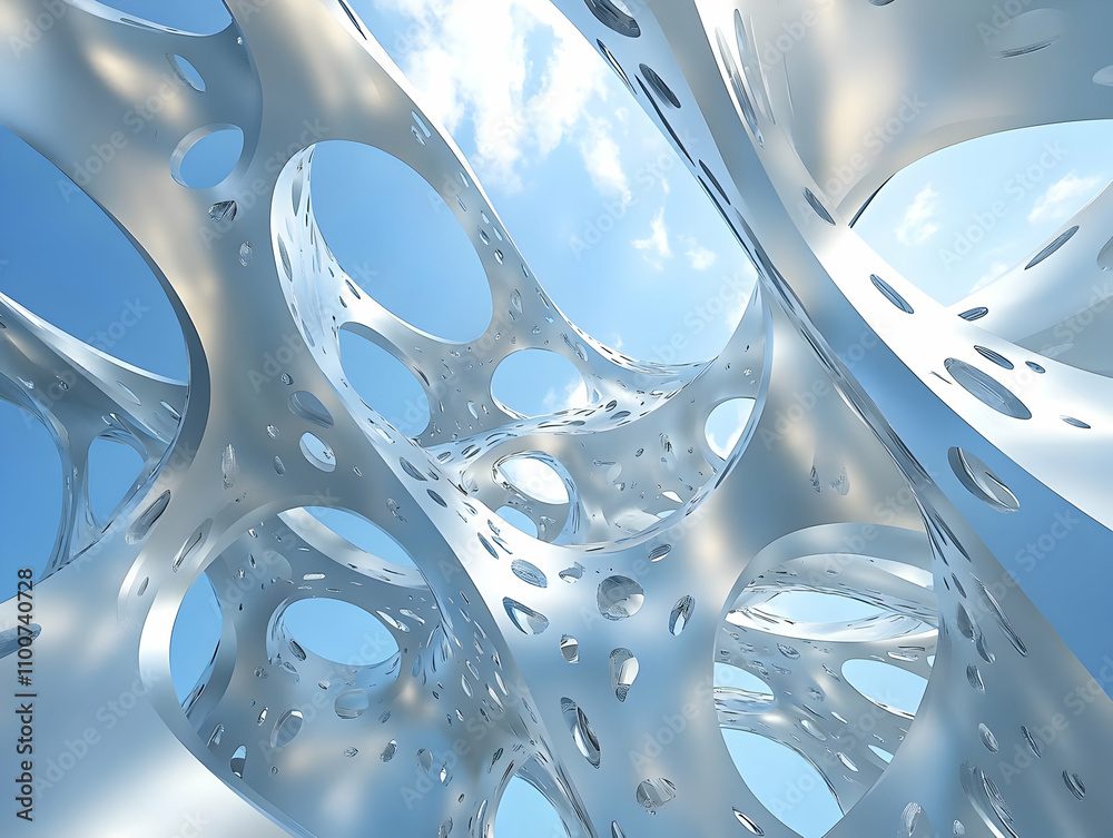 Fototapete abstract 3d render: celestial lattice