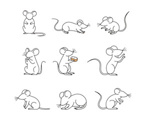 Obraz premium Elegant Mouse Outline Silhouette Template