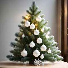 Christmas tree with turquoise ornaments
