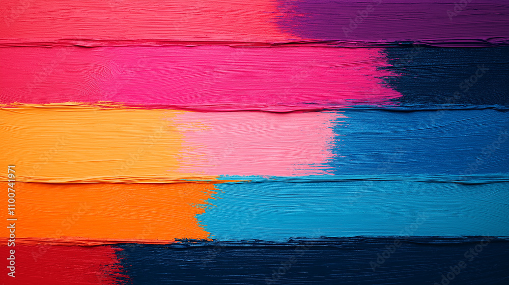 Aufkleber vibrant paint strokes in various colors create lively canvas texture