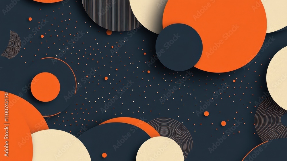 Aufkleber a vibrant abstract design featuring colorful circles on a dark background, creating a modern and art