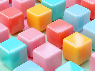 Obraz premium Pastel Cube 3D Illustration