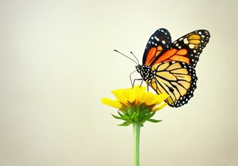 Obraz premium Monarch Butterfly on Yellow Flower