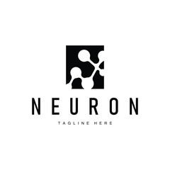 Fototapeta premium Neuron Logo Design Health Illustration DNA Molecule Nerve Cell Abstract Simple Illustration