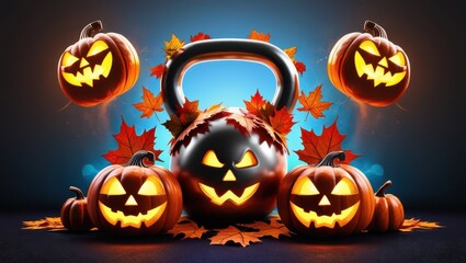 halloween background with pumpkin