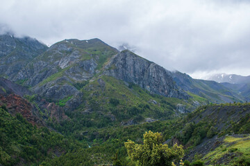 Naklejka premium mountain landscape with clouds