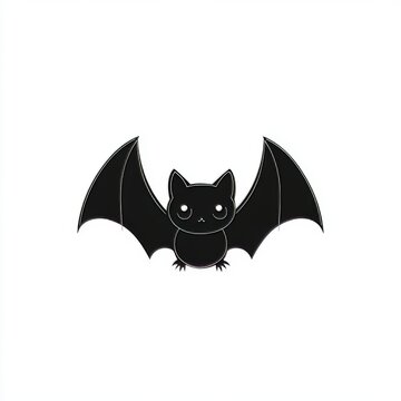 recommend clip art: cut little black halloween bat icon simple design on a white background