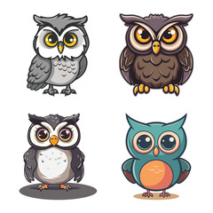 Fototapeta premium cute owl vector logo illustration