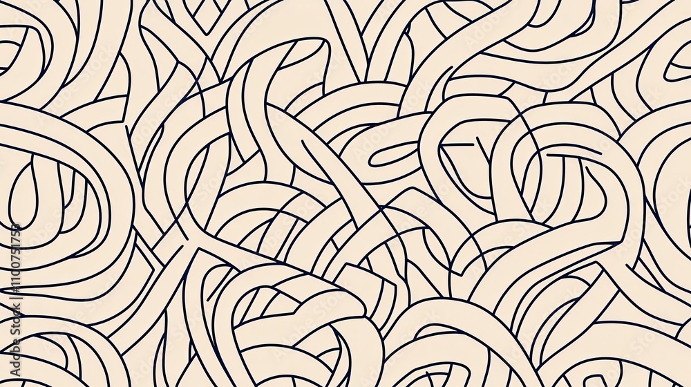 Aufkleber An intricate pattern of interwoven lines creating a complex, abstract design in soft colors.