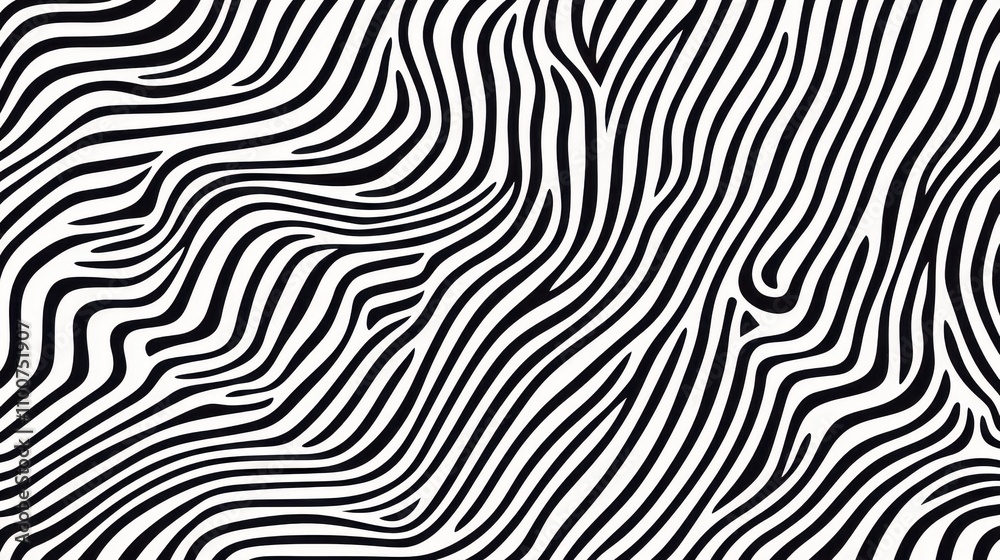 Poster a wavy black and white pattern creates a dynamic visual texture, reminiscent of abstract art or natu