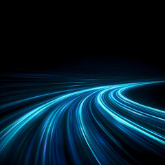 Abstract Blue Light Trails Background