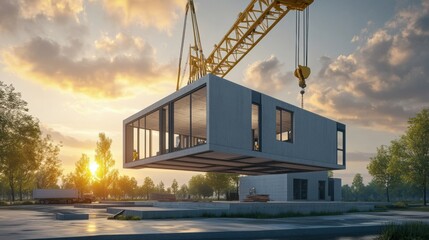 Structural engineer creating modular construction solutions, showcasing innovative techniques for faster and sustainable building