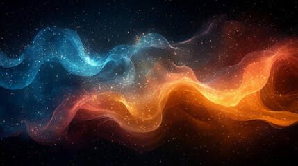Obraz premium Vibrant abstract design with swirling patterns in bright orange teal and white creating a dynamic psychedelic effect with grainy texture capturing a sense of movement energy and bold expression