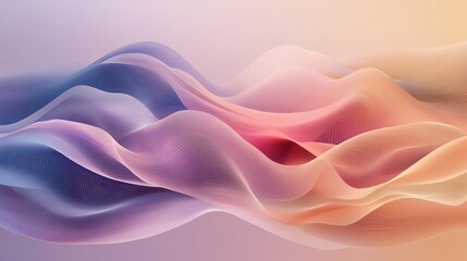 Fototapeta premium A flowing abstract design featuring soft gradients of pink, purple, and blue hues, evoking a sense of movement and tranquility.