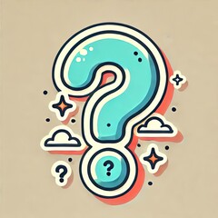 Obraz premium question mark icon illustration sticker, ai