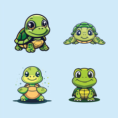 Obraz premium cute turtle vector logo illustration