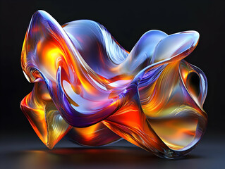 Obraz premium Abstract 3D Glass Sculpture