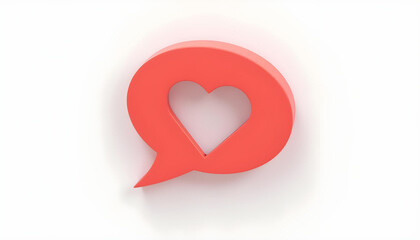 3d render logo icon love chat social media