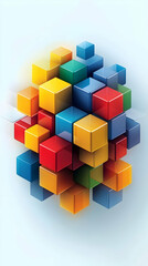 Obraz premium Colorful 3D Cube Abstract Background