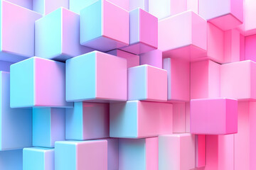 Obraz premium Pastel Cube 3D Illustration