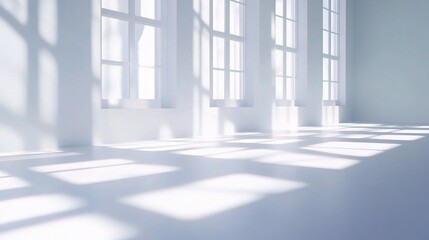 Obraz premium Bright and Spacious Interior with Large Windows and Soft Shadows