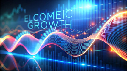 Obraz premium Modern abstract Blurred modern 3d illustration of economic growth Elements with upward arrow background