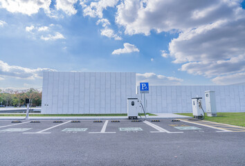 Charging piles at Yanzi Academy parking lot in Fengxian District, Shanghai